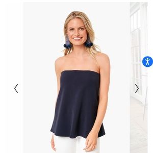 Tuckernuck Navy Crepe sleeveless / strapless Marin top